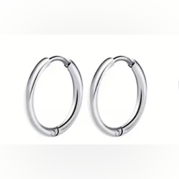 Bnib  Surgical Stainless Steel Small Hoop Earrings  Silver